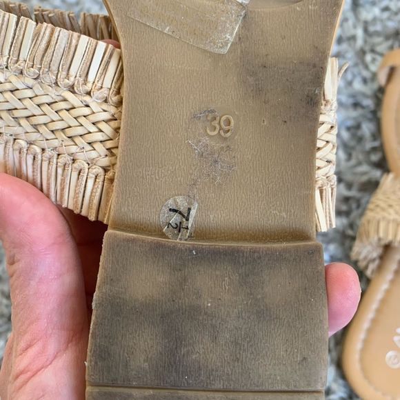 ANNA || Wicker Cream Tan Big Toe Slip On summer sandals - Picture 5 of 5